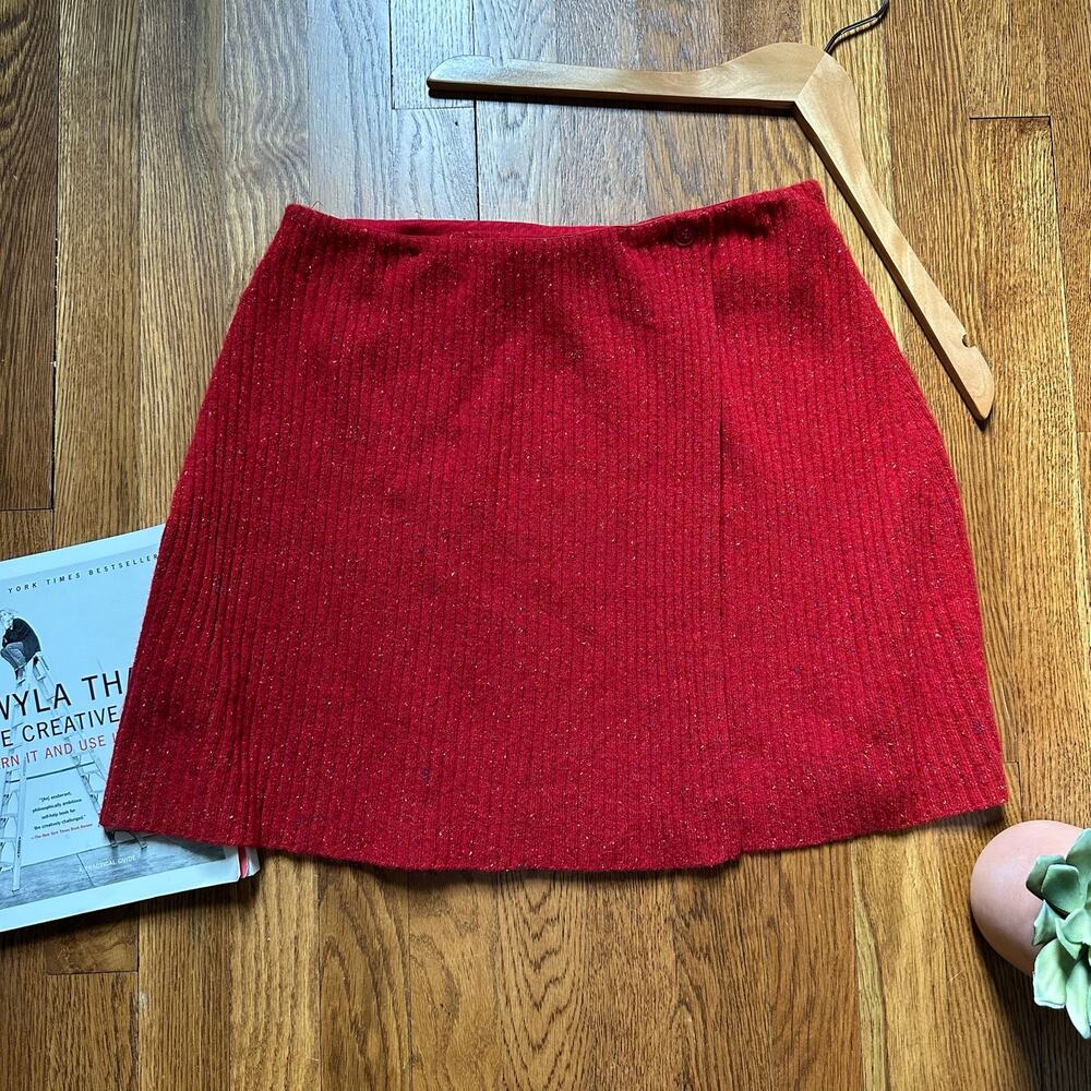 United Colors of Benetton Red Knit Elastic Waist Sweater Mini Skirt